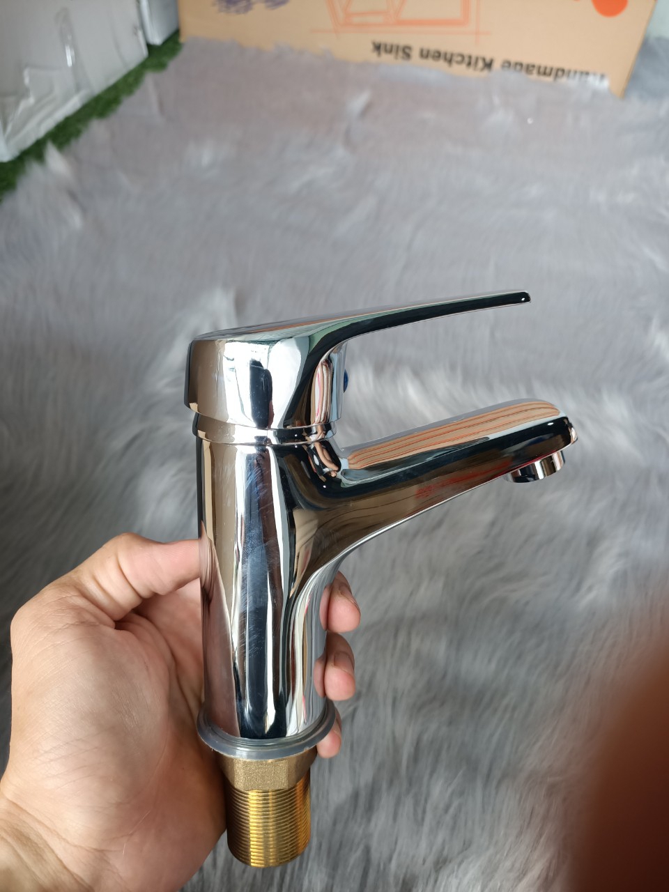 D512 - VÒI LAVABO LẠNH ĐỒNG THAU MẠ CROM 