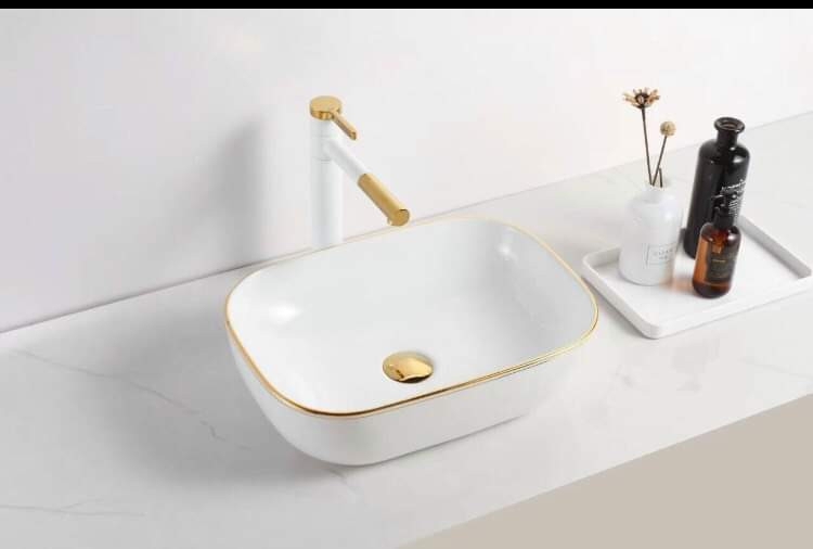 DLB04VV - LAVABO ĐẶT BÀN TRÒN VIỀN VÀNG