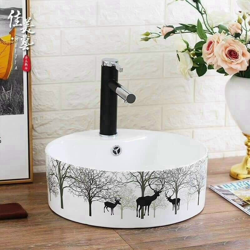 D-LB08 - LAVABO TRÒN ĐẶT BÀN CON NAI