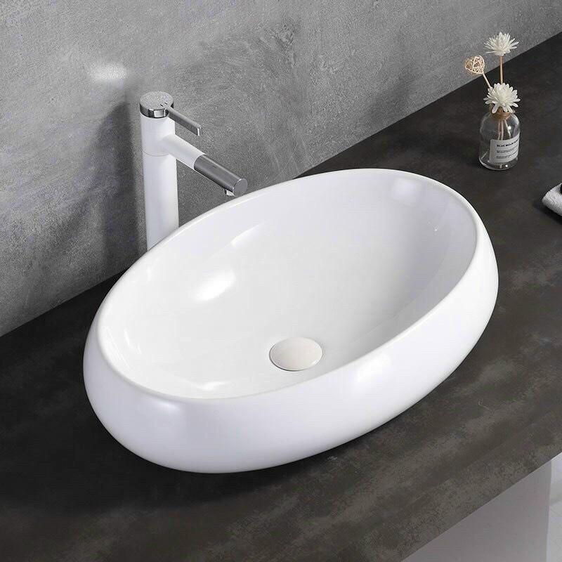 D-LB11 - LAVABO ĐẶT BÀN OVAL TRẮNG