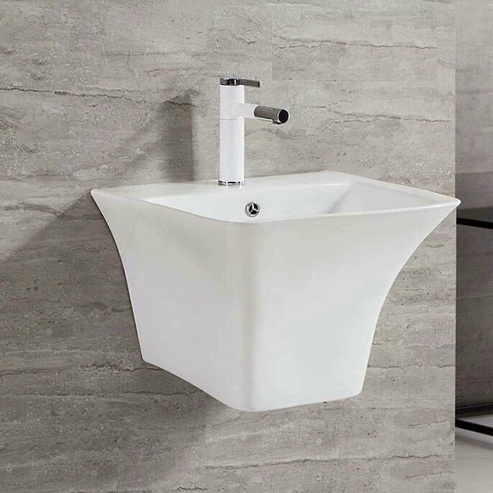 D-LB17 - LAVABO VUÔNG LIỀN CHÂN