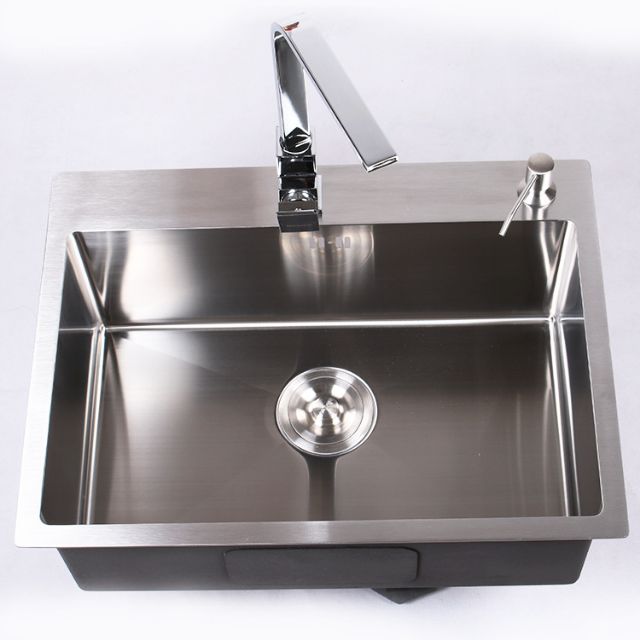 D5045T- CHẬU CHÉN INOX ĐÚC 1 HỘC 50*45