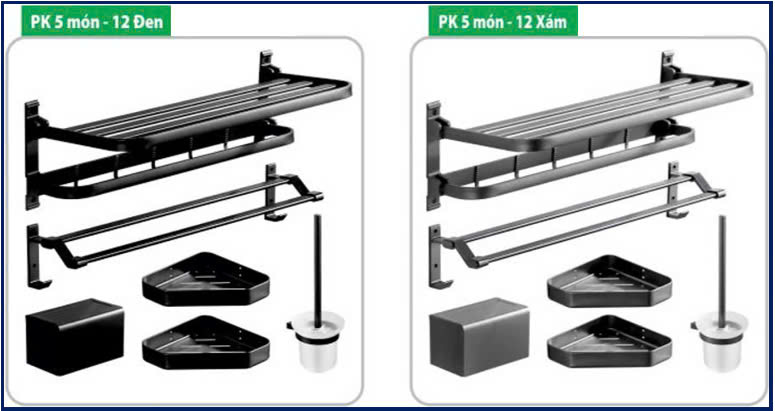 COMBO PHỤ KIỆN TOILET INOX 304 - PK12