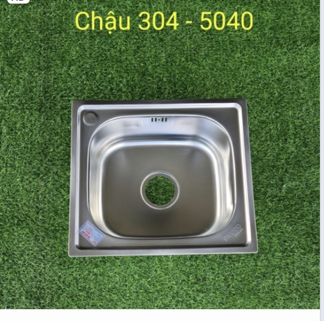 D5040D 304 100% - CHẬU CHÉN DẬP CHUẨN 50*40