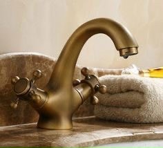 D516- VÒI LAVABO NONG LẠNH THAU CỔ ĐIỂN