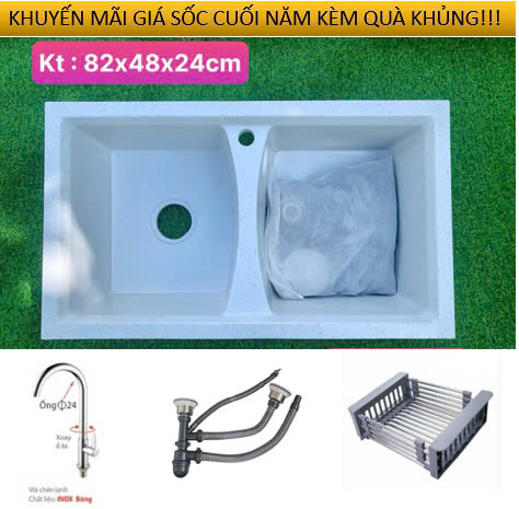 CCD07 - CHẬU RỦA CHÉN ĐÁ NHẬN TẠO 2 HỘC