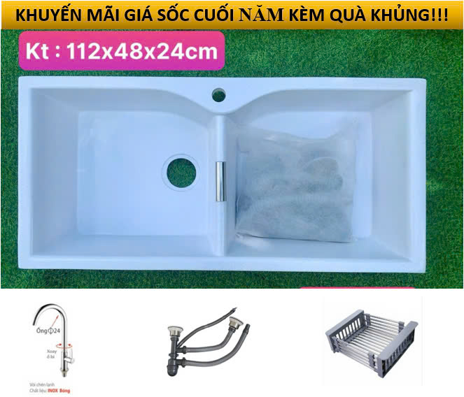 CHẬU ĐÁ 2 HỘC 112*48*24 D-CD02